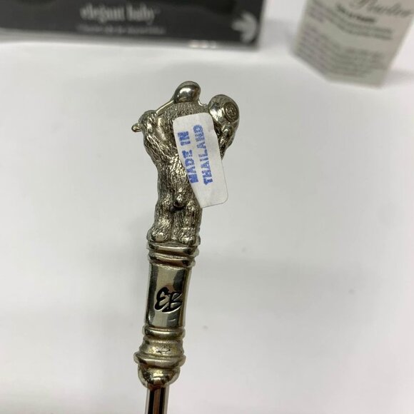 Vintage Elegant Baby Pewter Feeding Spoon Bear New - Picture 4 of 6